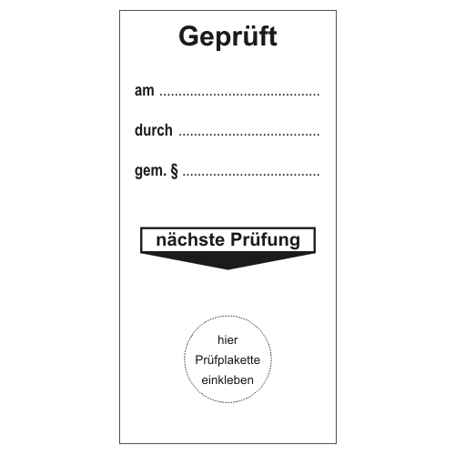  am, durch gem. §, 100x50mm, Polypropylen