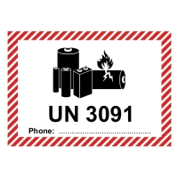 Transportaufkleber UN 3091 Lithium Metall Akkus 