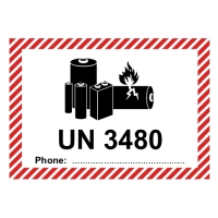 Transportaufkleber UN 3480 Lithium Ionen Akkus 