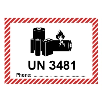 Transportaufkleber UN 3481 Lithium Ionen Akkus 