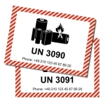 unm74_ind UN 3090, 3091 Transportaufkleber