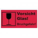 Versandhinweis Vorsicht Glas Bruchgefahr, 100x50mm, Papier